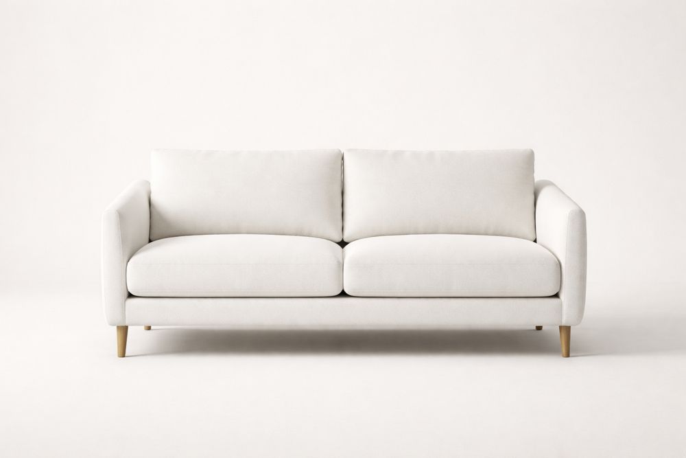 Canapé 2 places tissu polyester blanc-Ardenlora