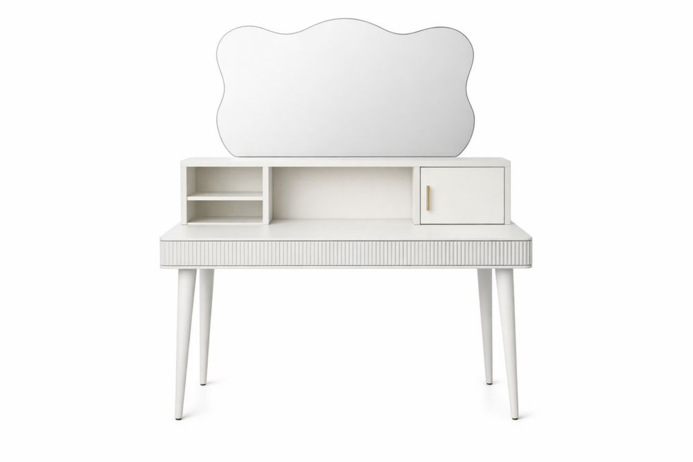 Coiffeuse Blanche avec Miroir en MDF-Ardenlora