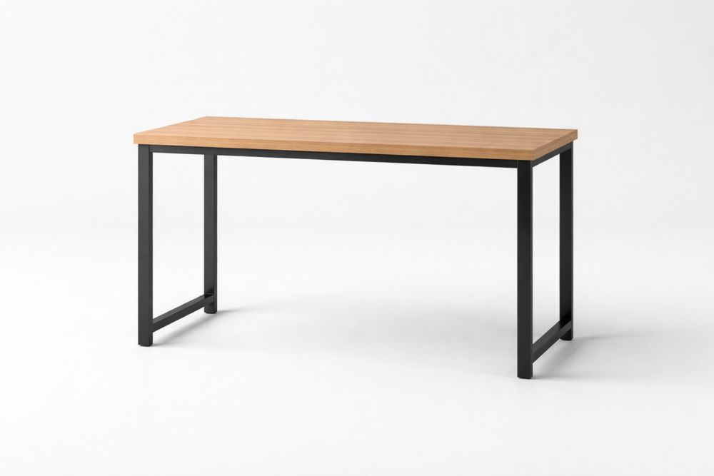 Bureau Rectangle Bois Massif Plaqué Acier Longueur120cmxLargeur60cmxHauteur75cm-Ardenlora
