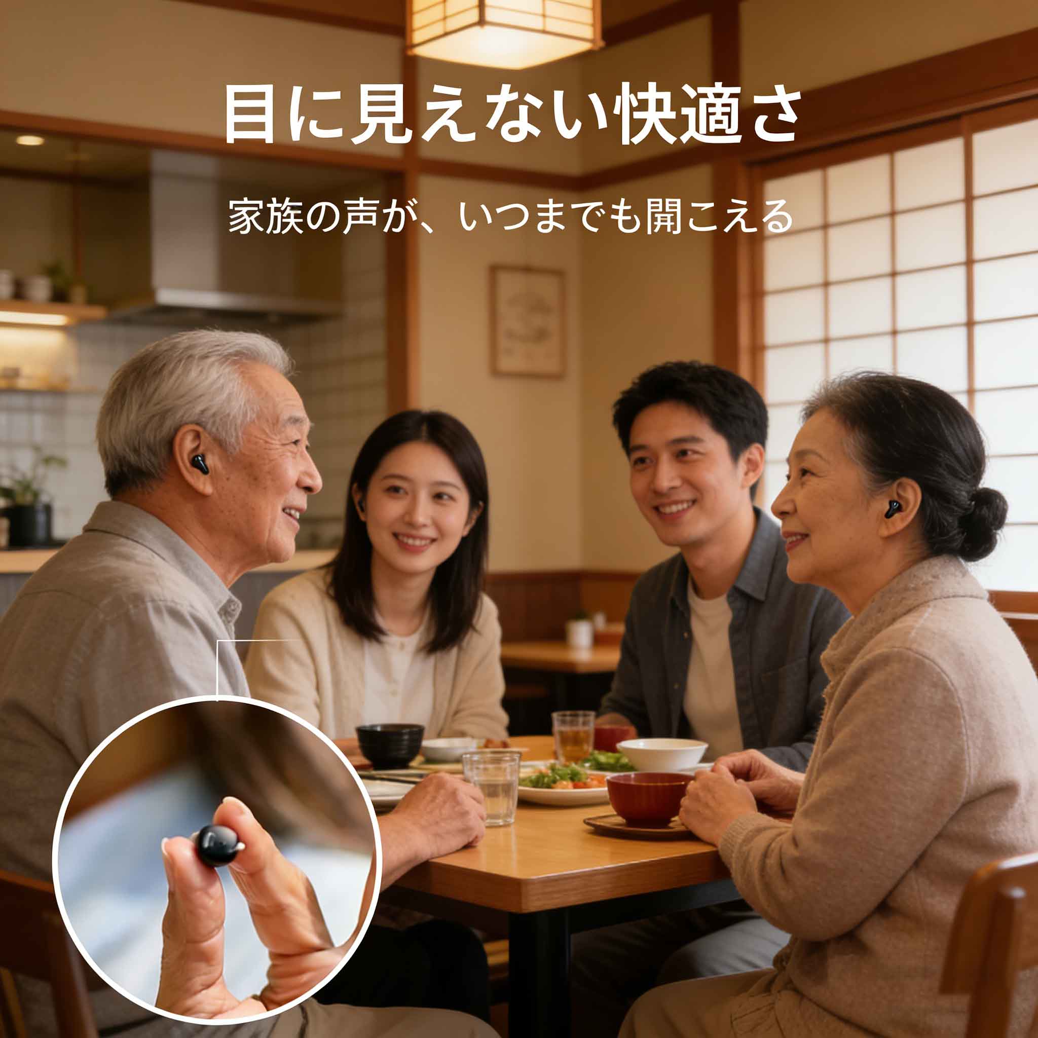 ナノスケール・オーディオアンプ、一体型コントロール、3つの音響モード、コンパクト設計、ハウリングなし。軽度から重度の聴覚ニーズに対応します。