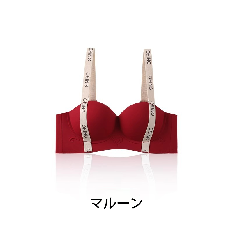 レディースプッシュアップブラ*2、文字入りストラップ、プリントデザイン、ローネックライン、3Dカップ、耐衝撃性、スポーツ、ヨガ、普段着に最適です。