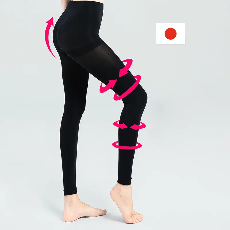 [2枚パック] レディース ハイウエスト コンプレッションレギンス 着圧パンツ 着圧レギンス タイツ 裏起毛 ソフトで快適 シェイプアップ むくみ軽減 スリミング ダイエットタイツ おしゃれなヨガレギンス