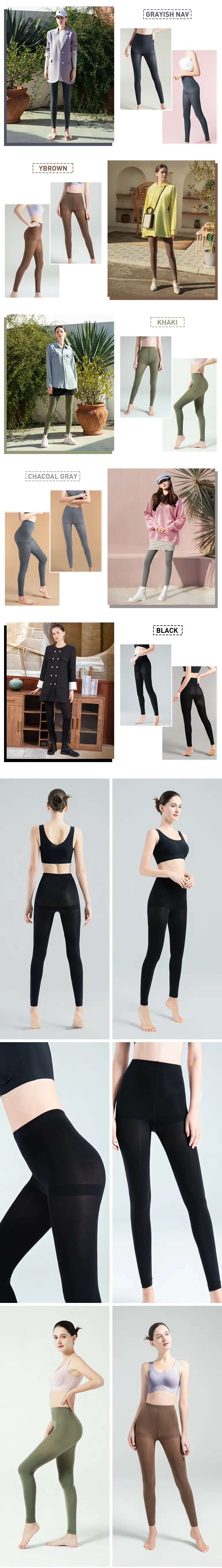 SaiKuCo [2条装] 女士高腰压缩紧身裤，收腹提臀，压缩紧身裤，秋冬季节，加绒内衬，柔软舒适，塑形消肿，减肥塑身裤，时尚百搭，适合减肥、瑜伽等运动，尺码22