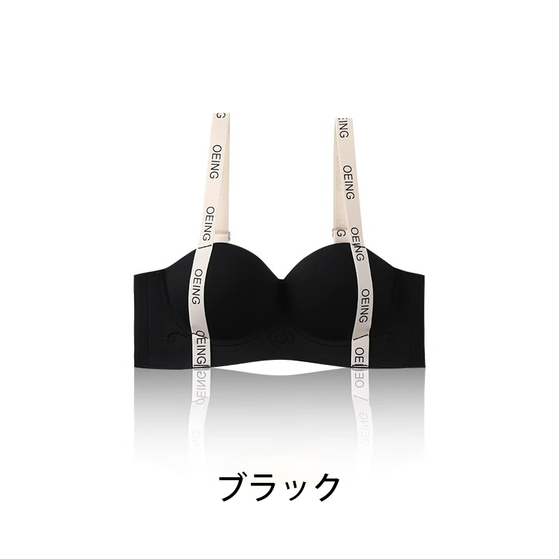 レディースプッシュアップブラ*2、文字入りストラップ、プリントデザイン、ローネックライン、3Dカップ、耐衝撃性、スポーツ、ヨガ、普段着に最適です。