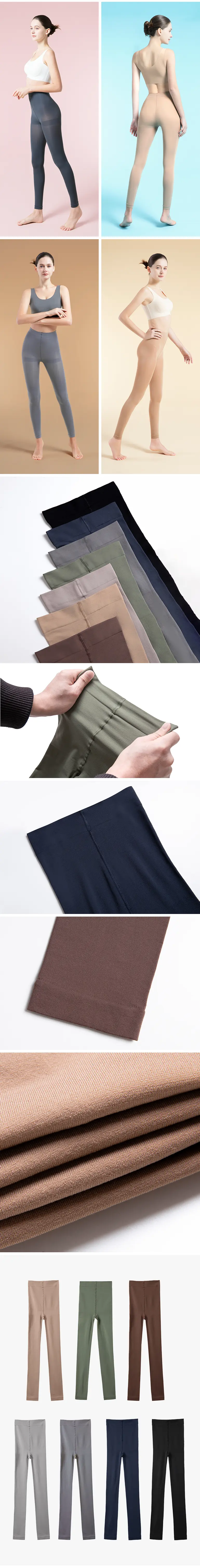 SaiKuCo [2条装] 女士高腰压缩紧身裤，收腹提臀，压缩紧身裤，秋冬季节，加绒内衬，柔软舒适，塑形消肿，减肥塑身裤，时尚百搭，适合减肥、瑜伽等运动，尺码23