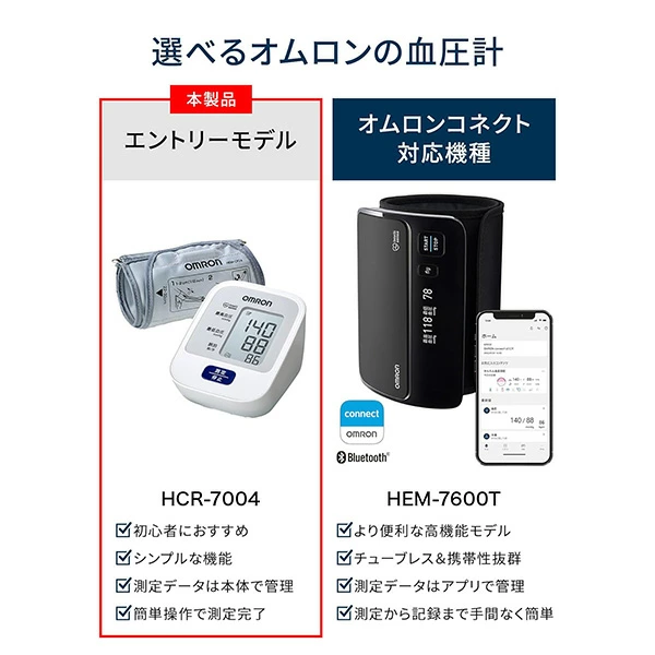 オムロン OMRON 公式 血圧計 HCR-7004 上腕式 送料無料 簡単 家庭用 おすすめ 軽量 コンパクト シンプル 操作 液晶 簡単操作