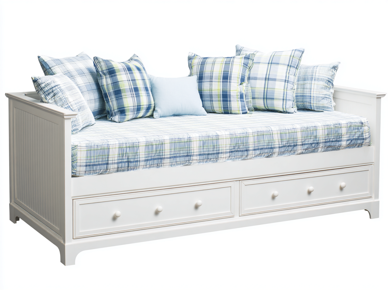 Canapé lit avec tiroirs de rangement 200x90x85 cm - blanc - style classique-Cozyupyard