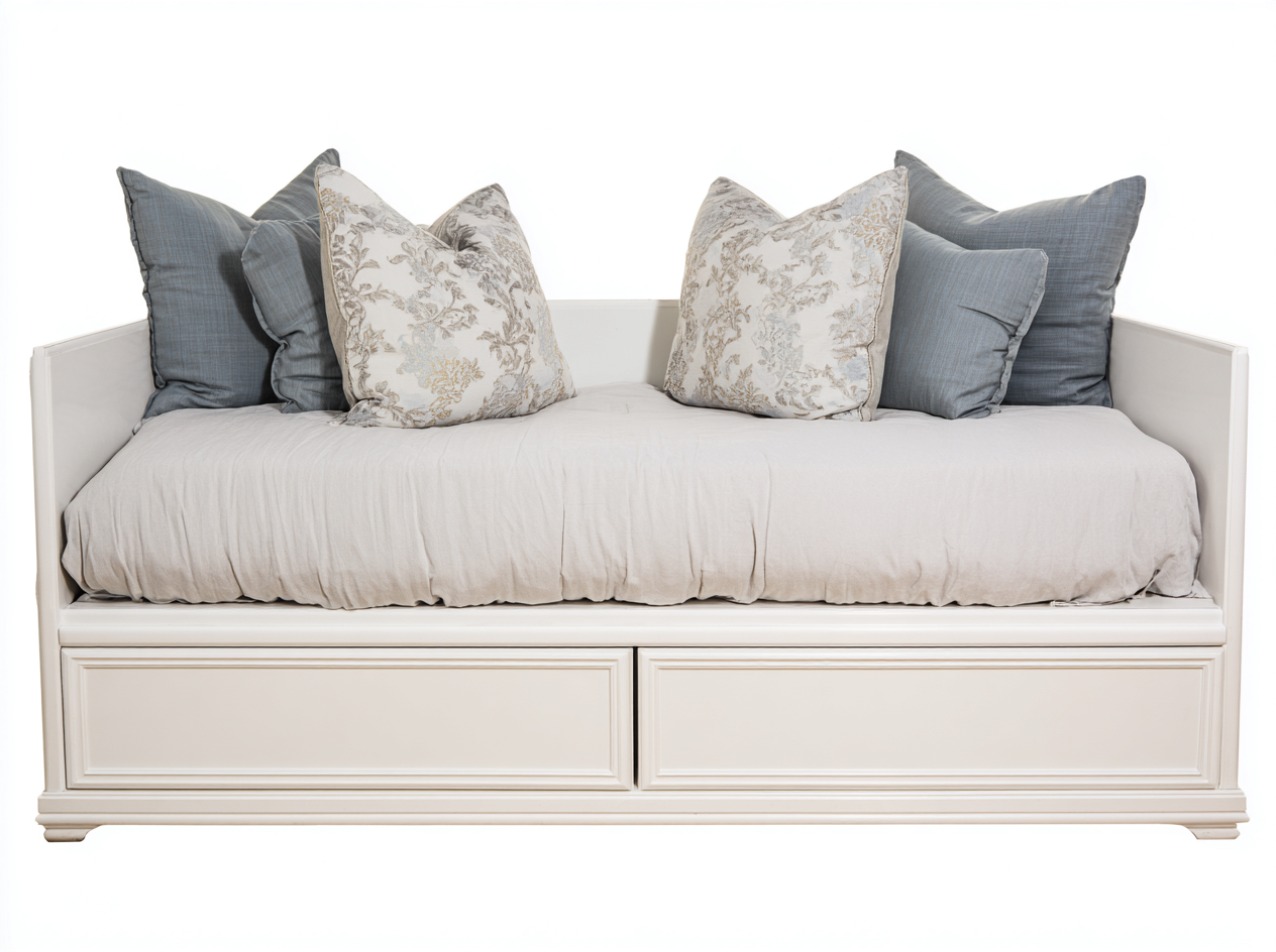 Canapé lit en bois MDF 200x90x75 cm - Blanc - Design classique - Adapté au salon-Cozyupyard