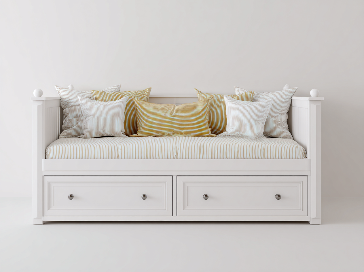 Canapé lit 200x90x85 cm - blanc - style classique-Cozyupyard