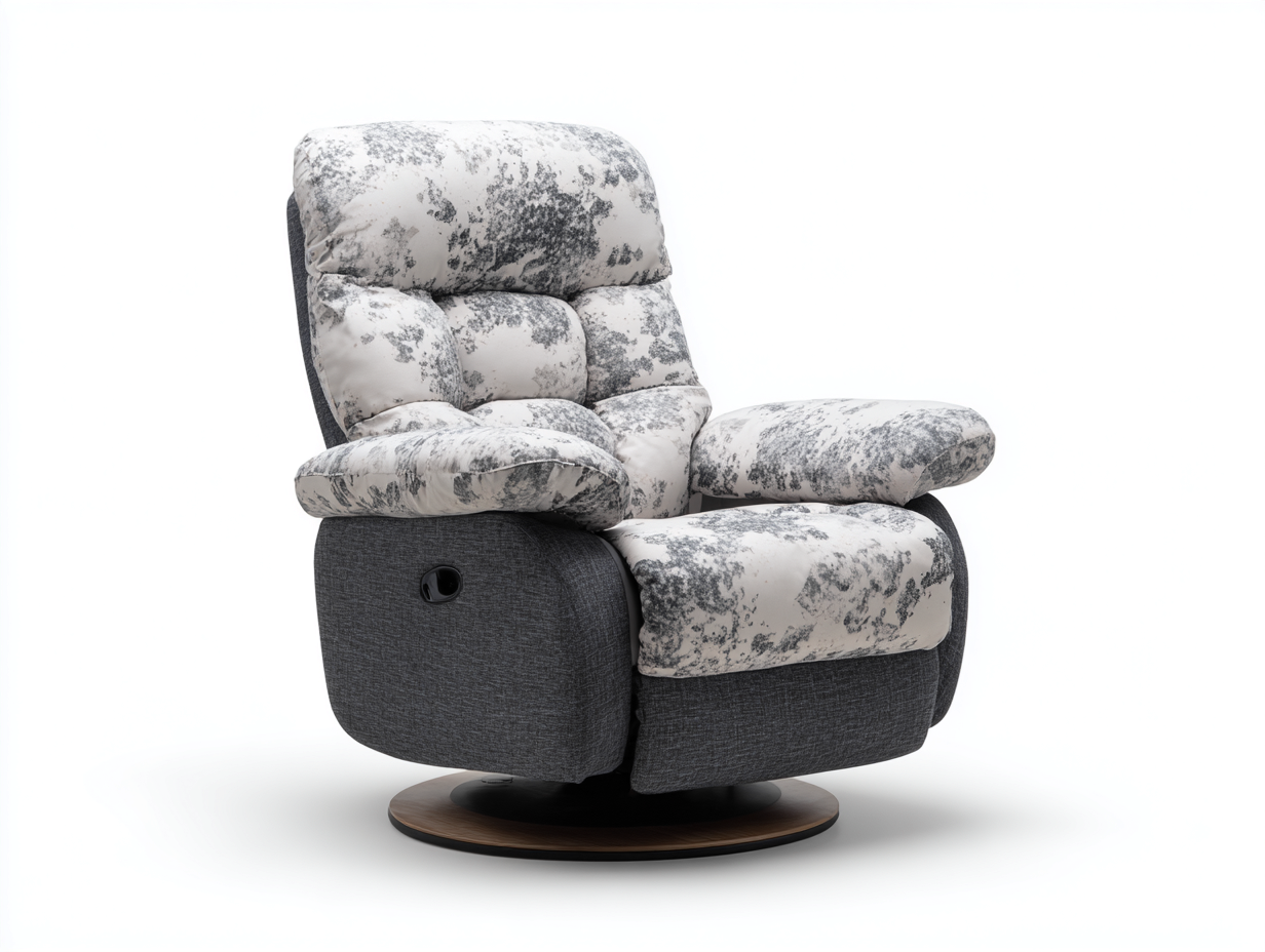 Fauteuil relax tissu 82x92x108 cm - Gris clair-Gris foncé - Confort détente-Cozyupyard