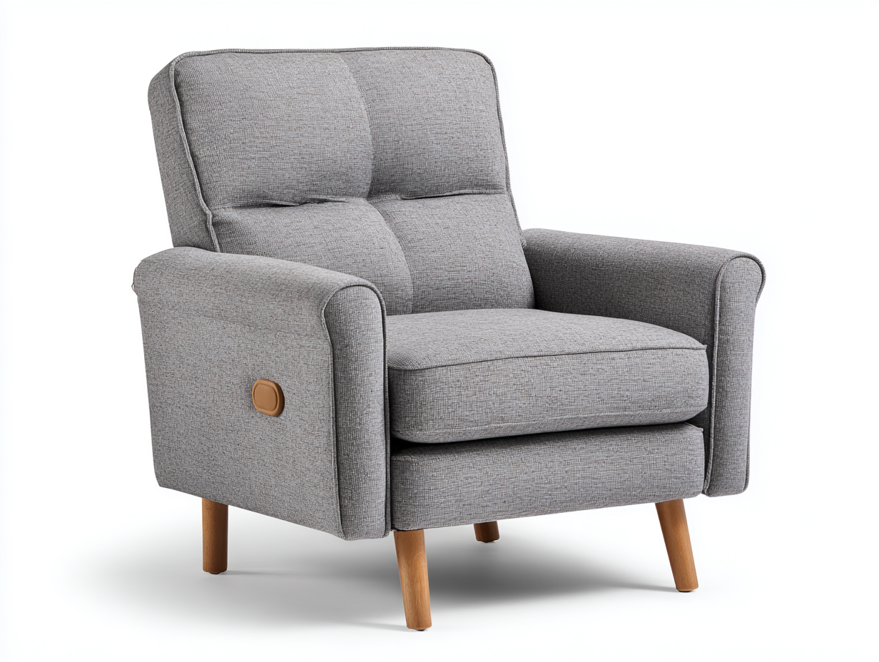 Fauteuil relax en tissu 85x90x100 cm - gris - confort moderne-Cozyupyard
