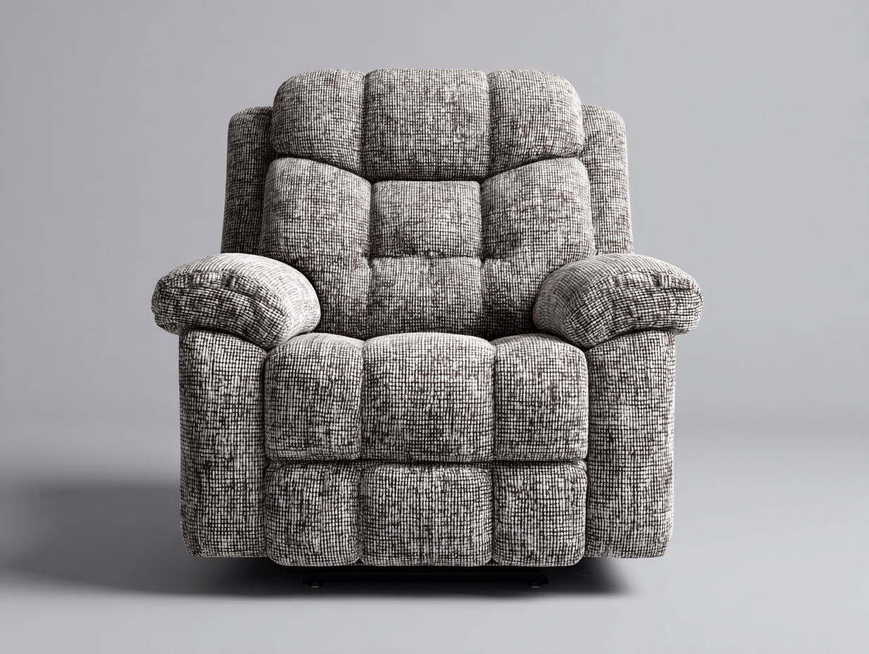 Fauteuil relax en tissu 95x95x105 cm - gris - confort rembourré pour salon-Cozyupyard