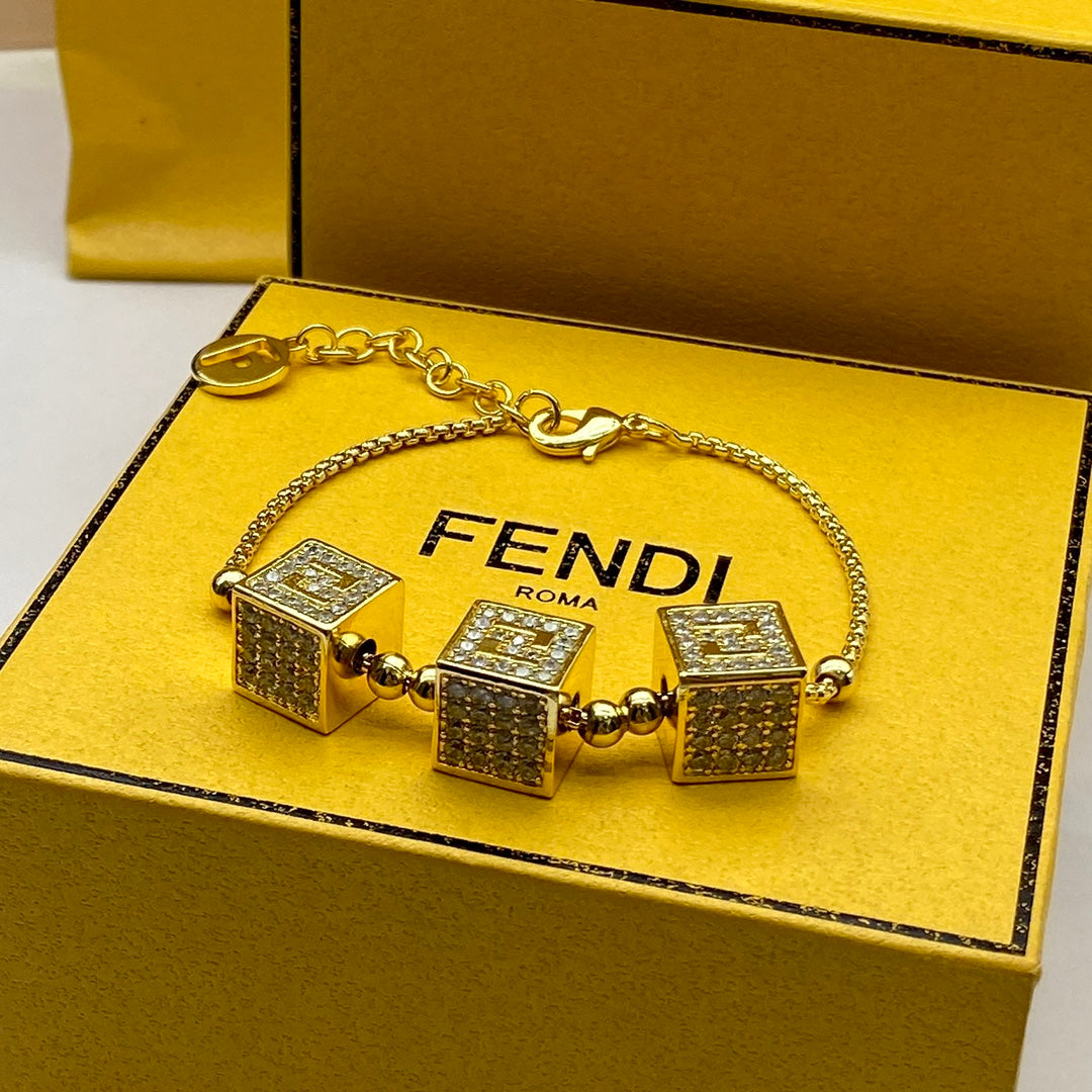 Classic square rhinestone bracelet