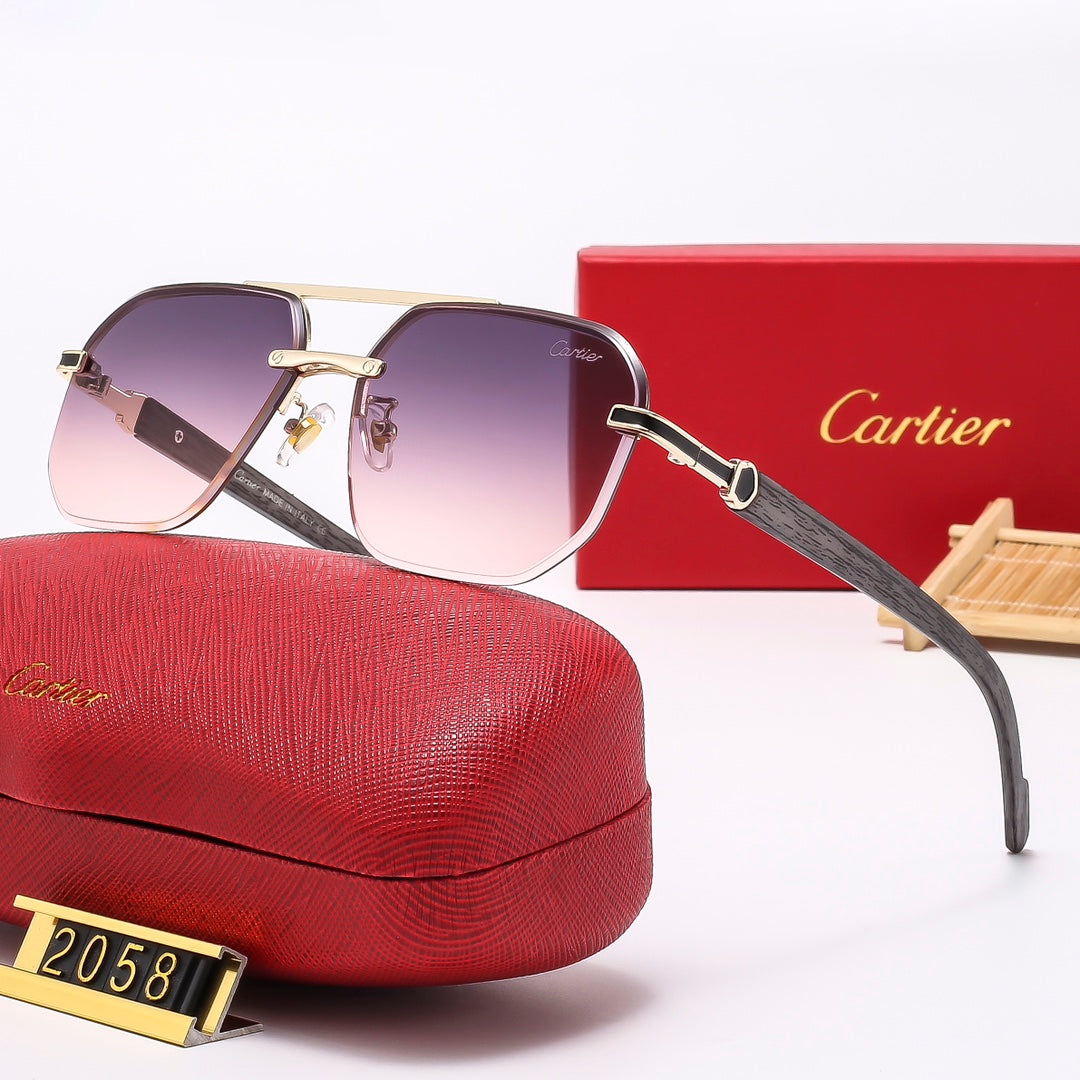 Wooden leg aviator multi-color sunglasses 2058