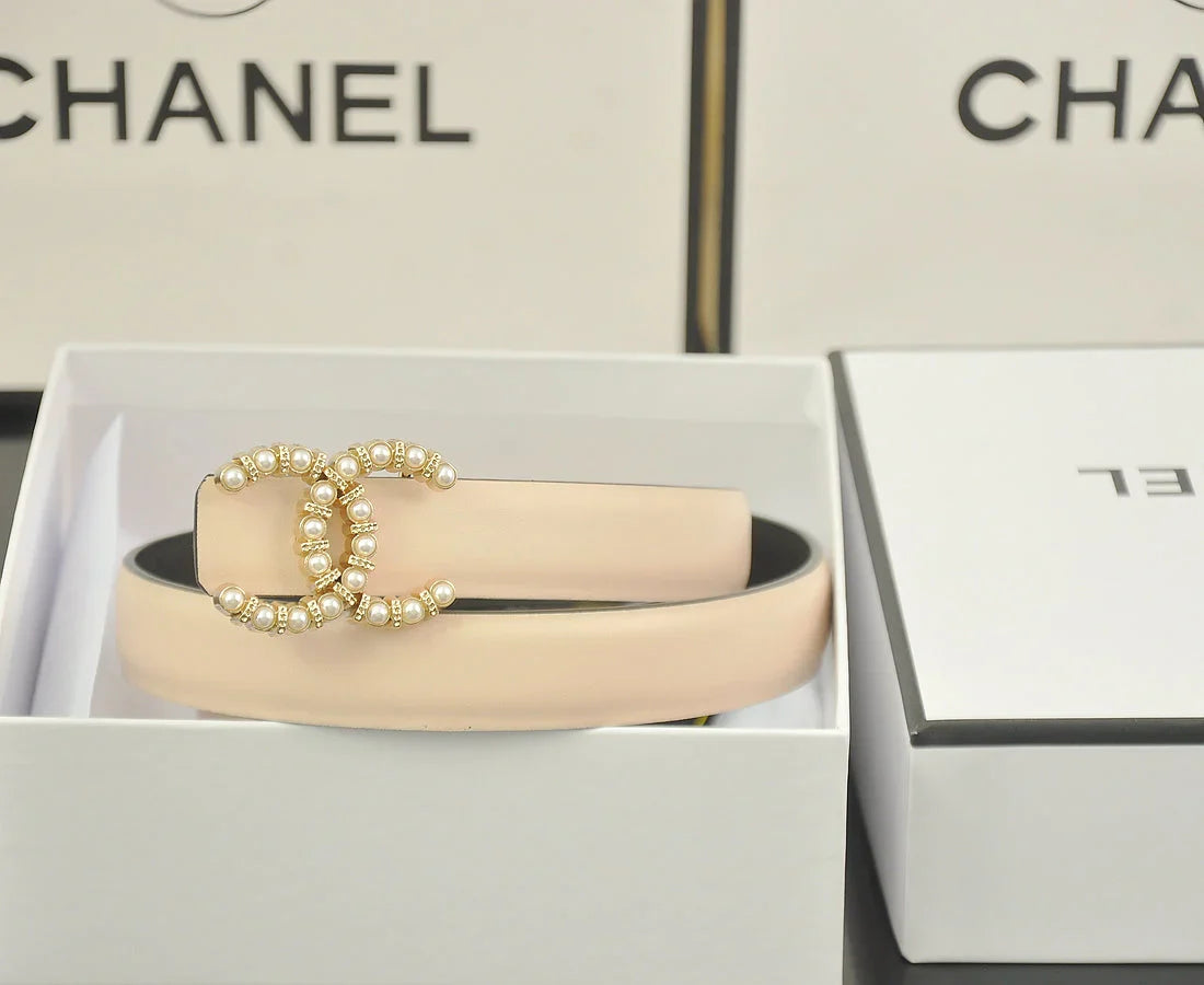 6 color pearl rhinestone belt