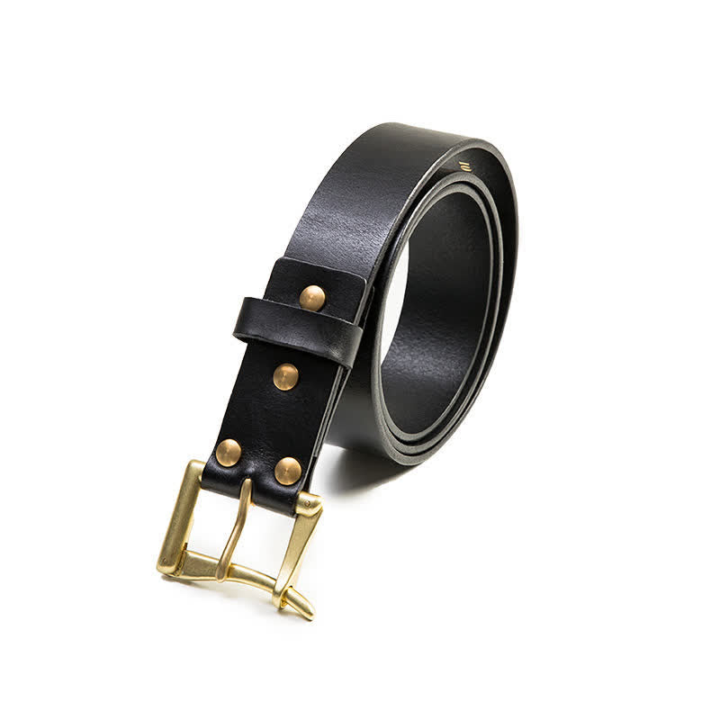 Men's Style Brass Buckle Leather Belt