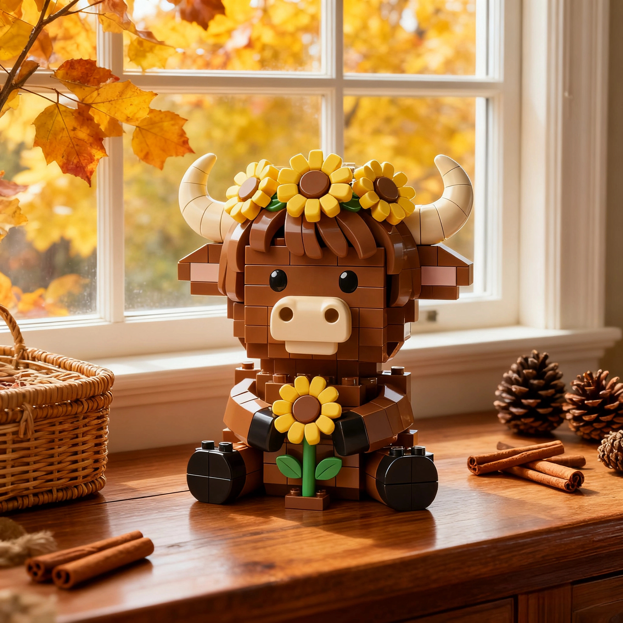Sunflower Highland Cow Brick Set🌻🐂
