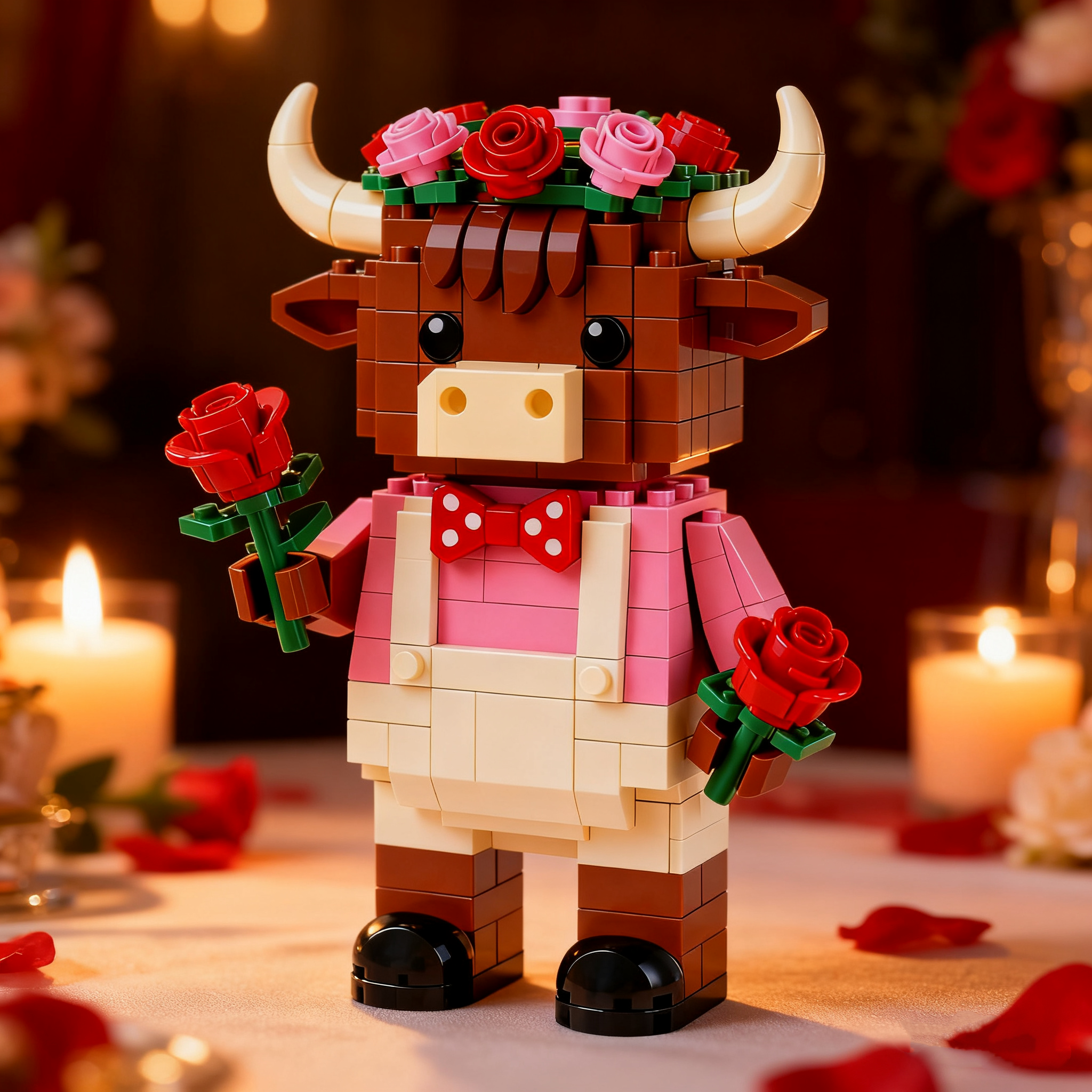 2025 Limited Edition--Highland Cow with Roses Brick Set