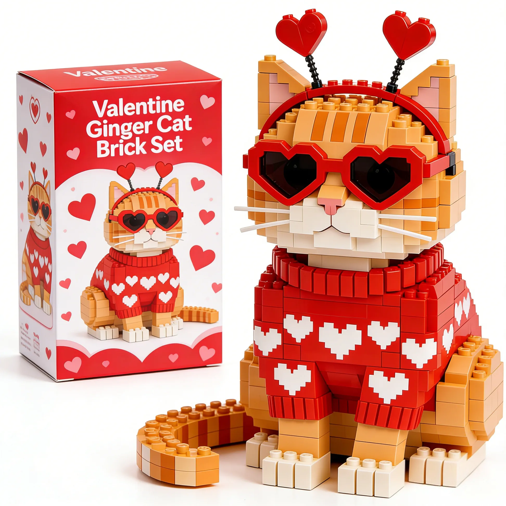 🧡 Love Ginger Cat Brick Set