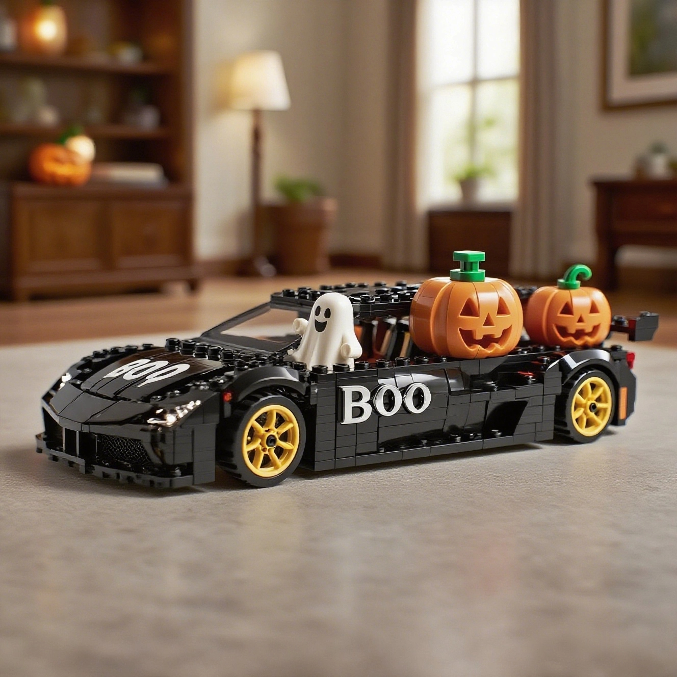 Halloween Limited Edition "BOO" Ghost Racer Brick Set🏎️