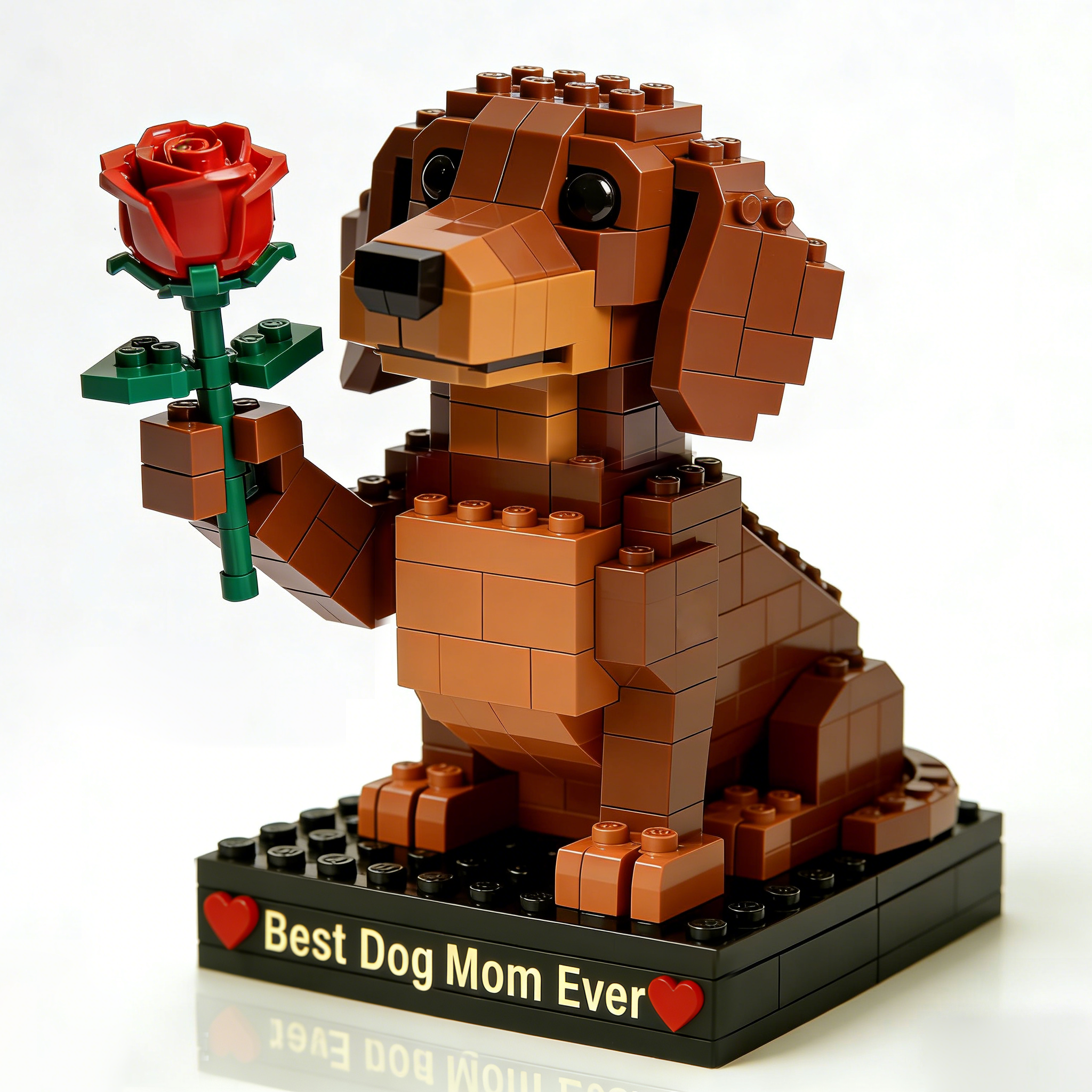 🐶 2026 Mother’s Day Limited Edition🌹Best Dog Mom Ever – Dachshund Brick Display