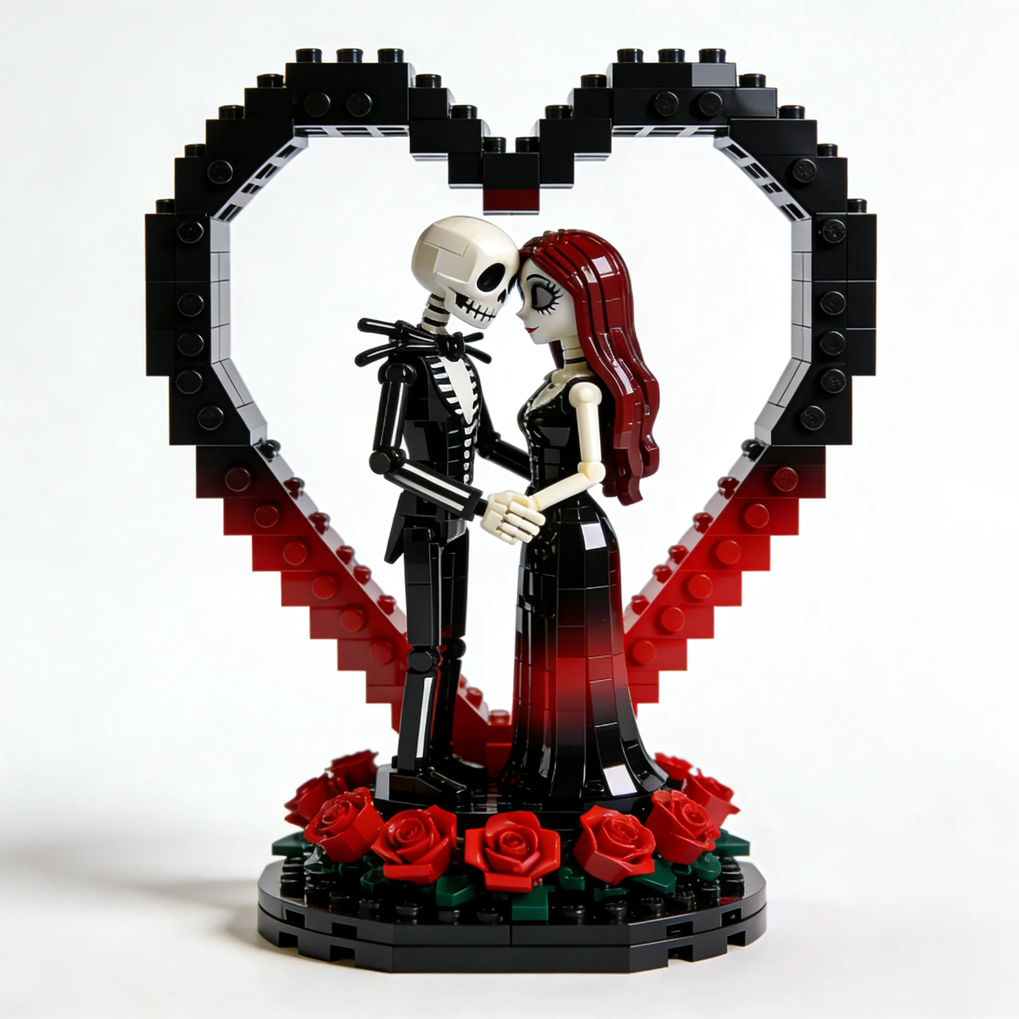 🖤 Jack & Sally Skull Couple Heart - Premium Collector’s Build Kit