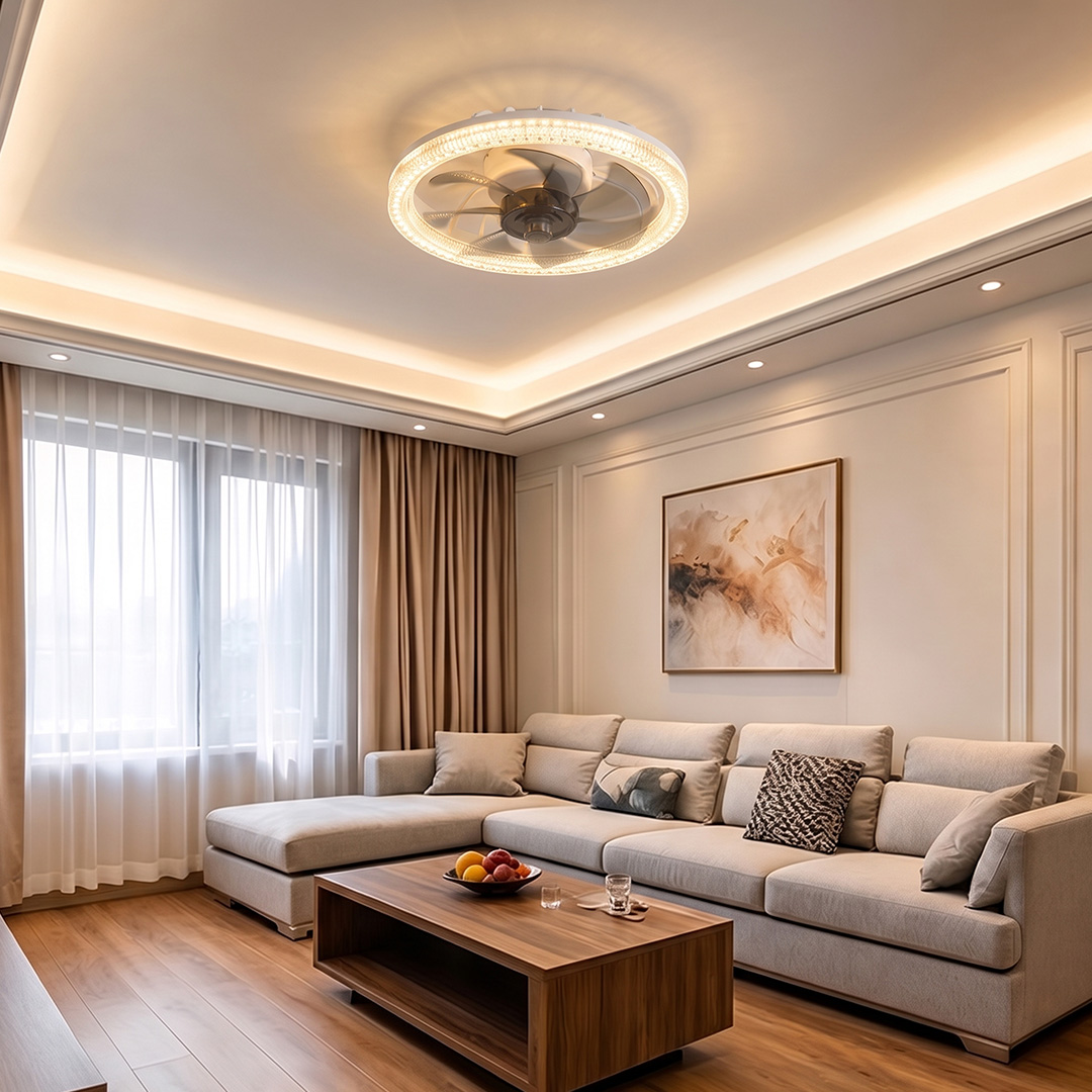 2-in-1 Remote-Controlled Ceiling Fan with LED Light – Energy-Efficient, Quiet Motor & Perfect for Home Comfort 🏠