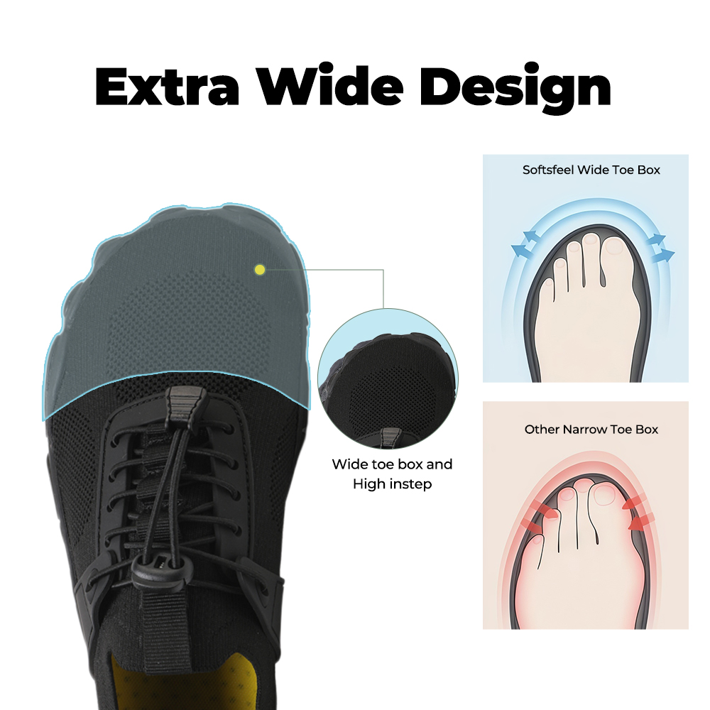 StreamGrip - Non-Slip Barefoot Water Shoes (Unisex) - Black