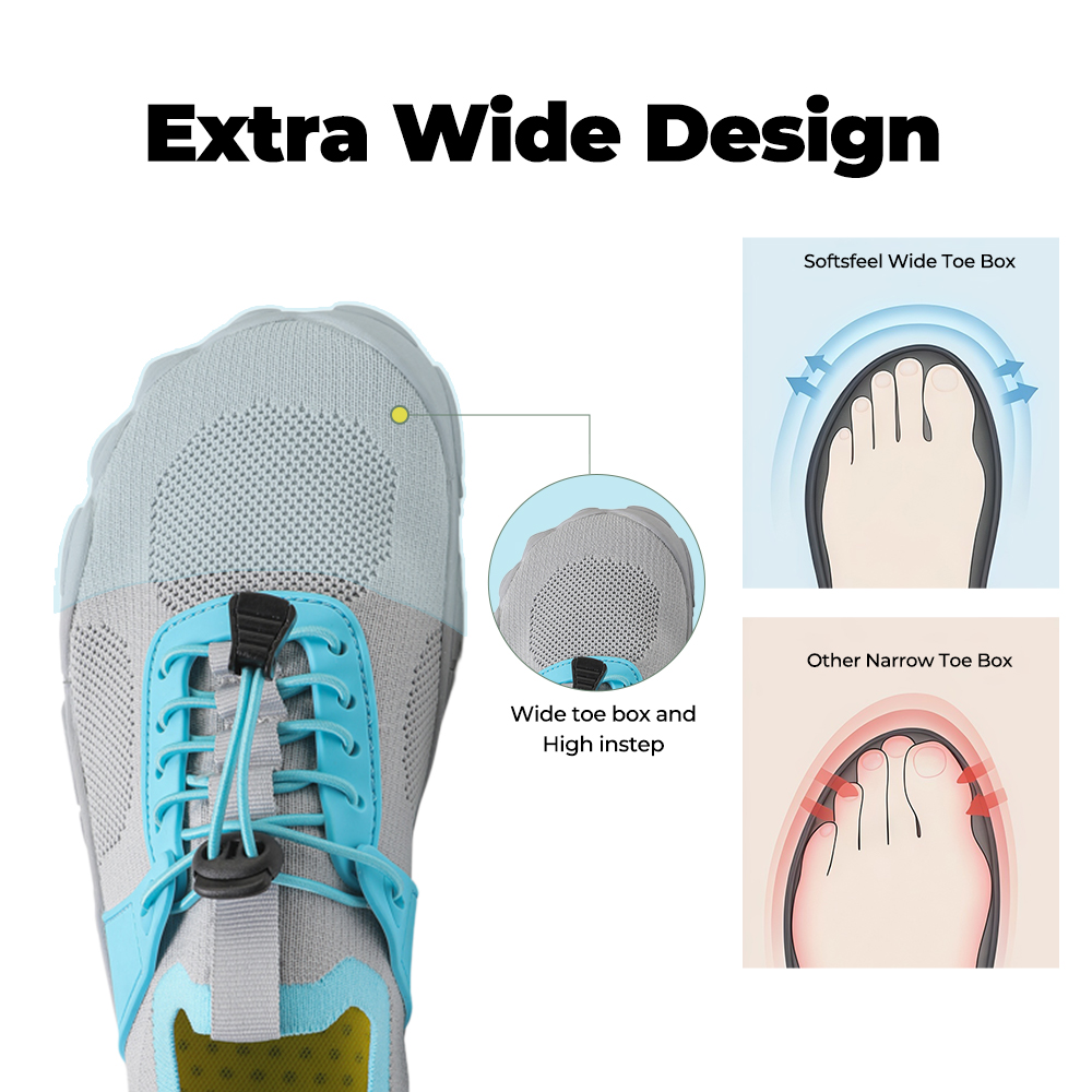 StreamGrip - Non-Slip Barefoot Water Shoes (Unisex) - Gray Blue