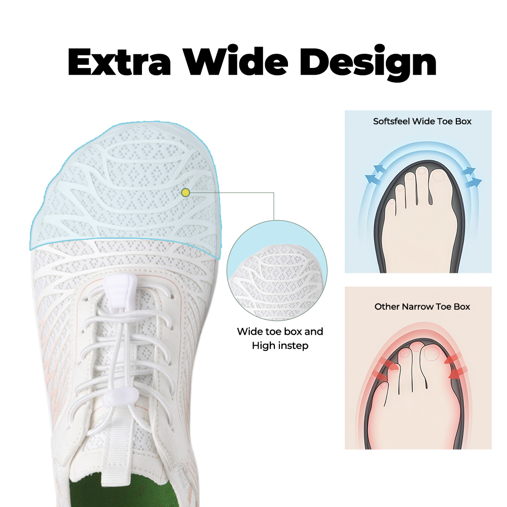 Lorax Pro - Healthy & non-slip barefoot shoes (Unisex) - White Pink