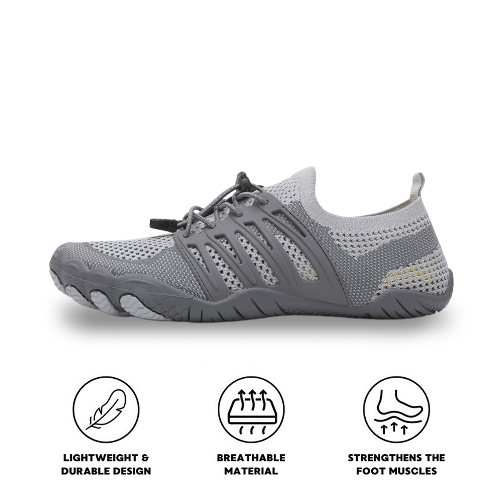 CanyonTrek: Non-Slip All-Environment Barefoot Shoes - Gray