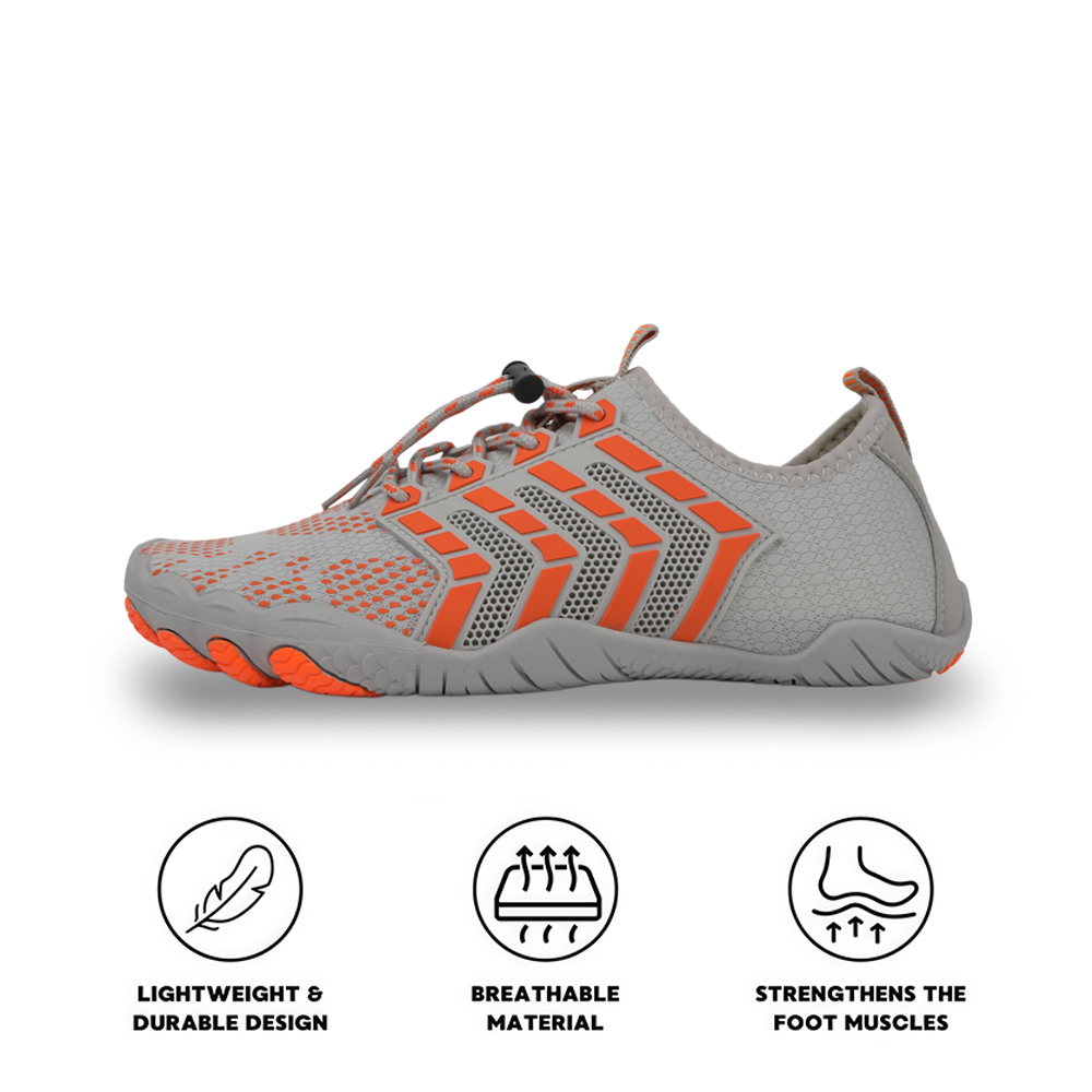 Feel Pro - healthy & comfortable barefoot shoes - Gray Orange