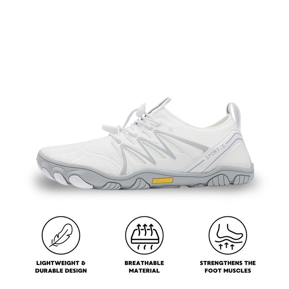 WildStride Pro: All-Terrain Grip Barefoot Shoes (Unisex) - White