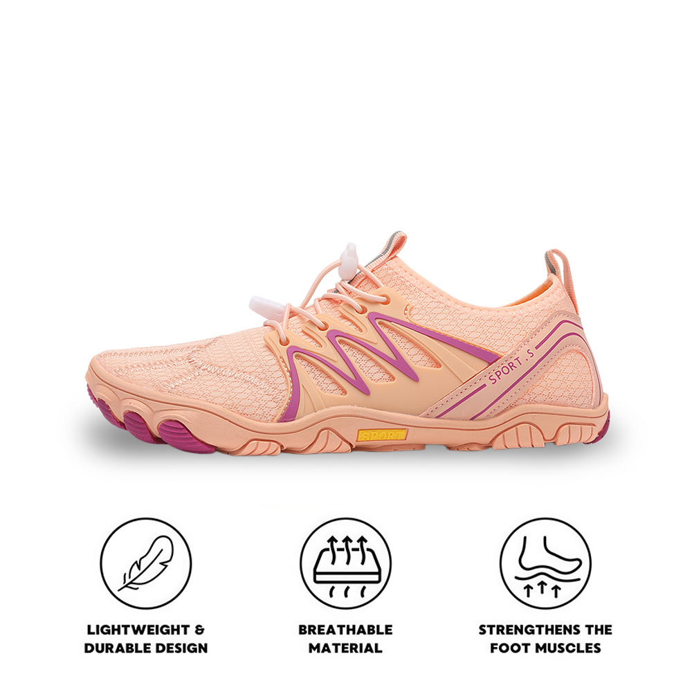 WildStride Pro: All-Terrain Grip Barefoot Shoes (Unisex) - Black Orange