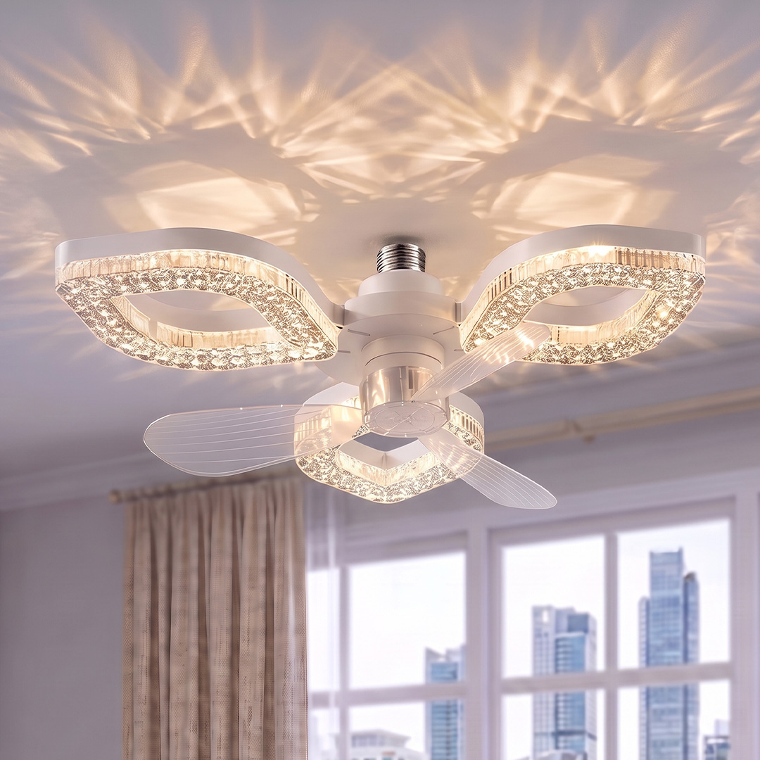 Leaf-Shaped Star Ring Fan Light