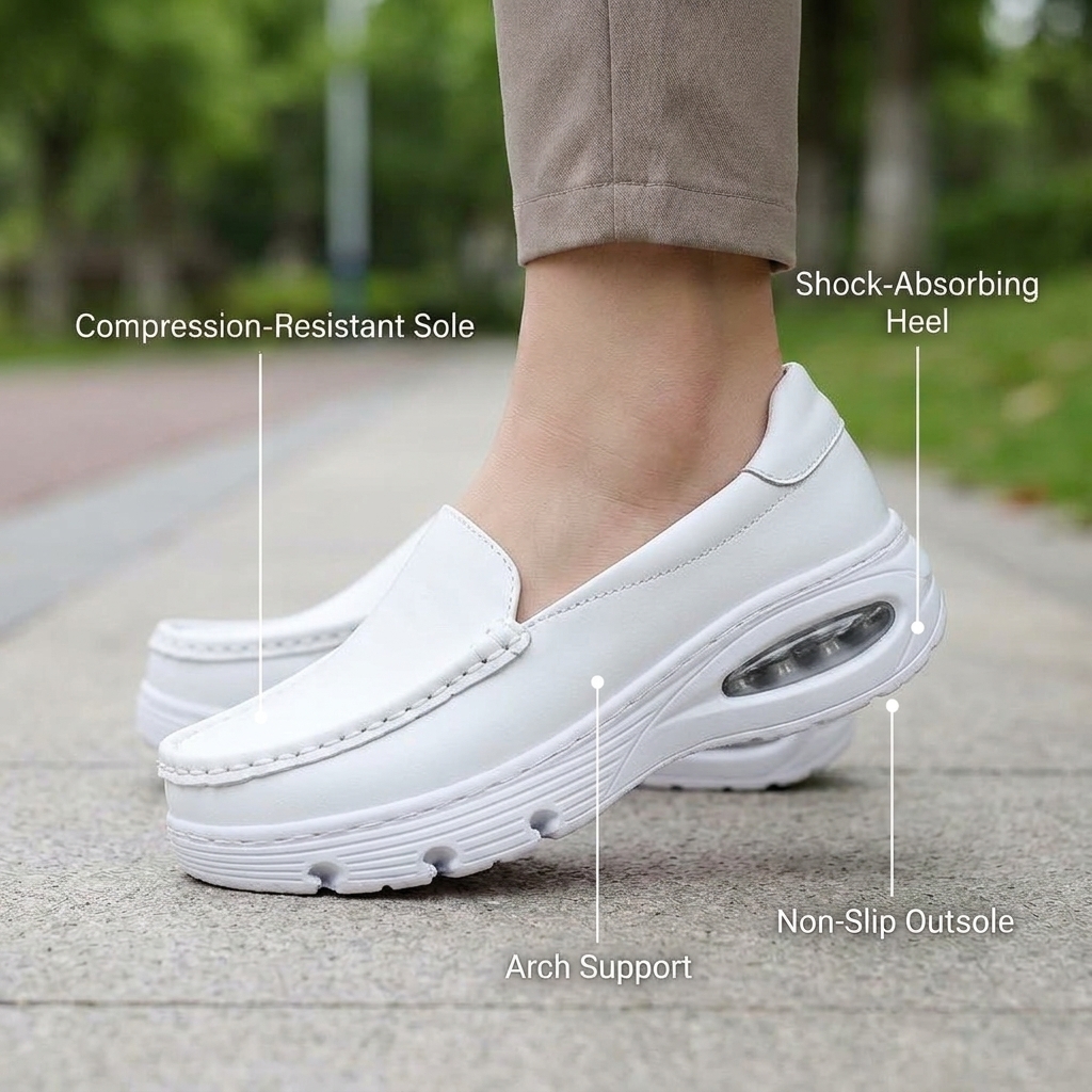 Softswear™ Ease Air — Slip-On Air-Cushioned Work Shoes for 12-Hour Shifts