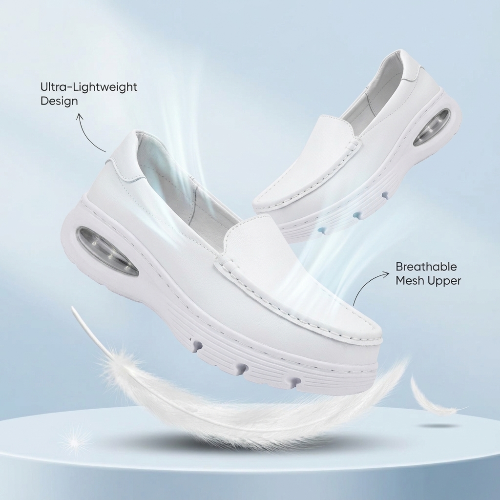 Softswear™ Ease Air — Slip-On Air-Cushioned Work Shoes for 12-Hour Shifts