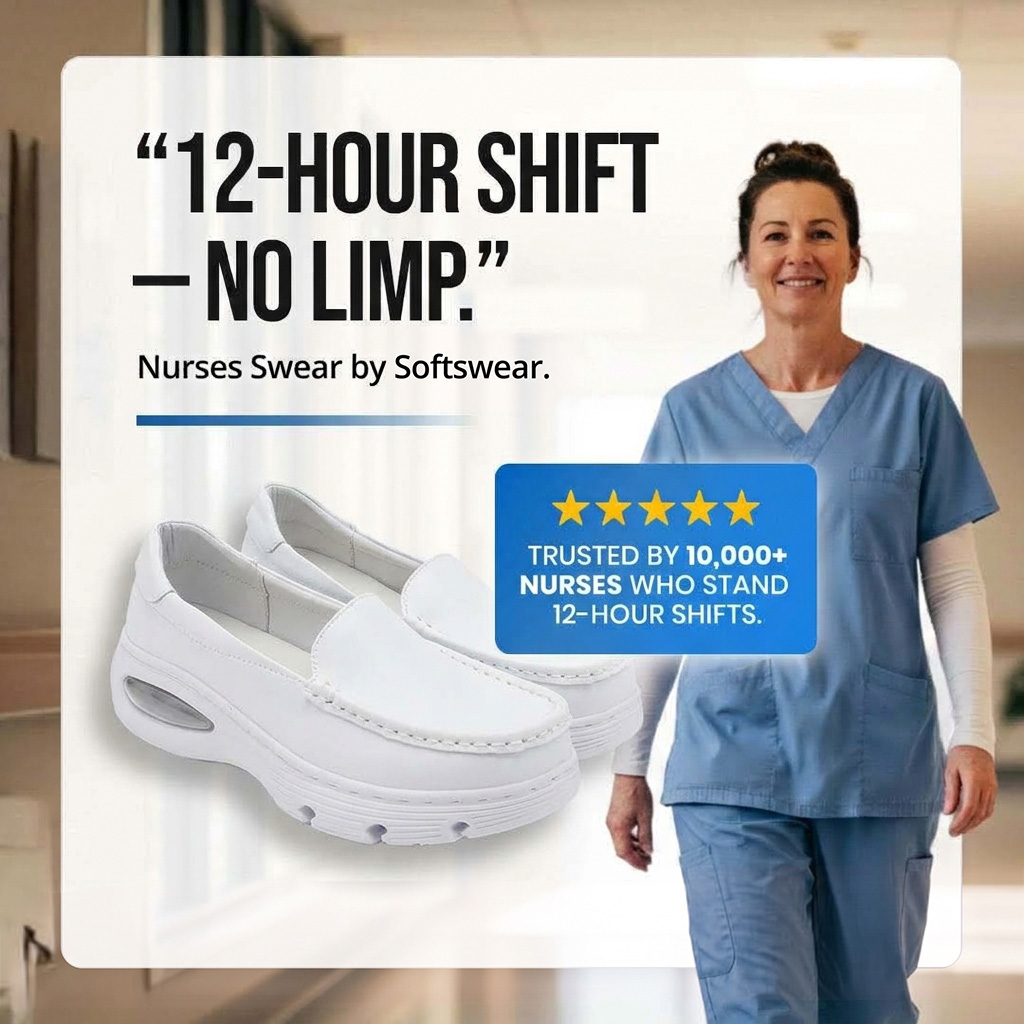Softswear™ Ease Air — Slip-On Air-Cushioned Work Shoes for 12-Hour Shifts