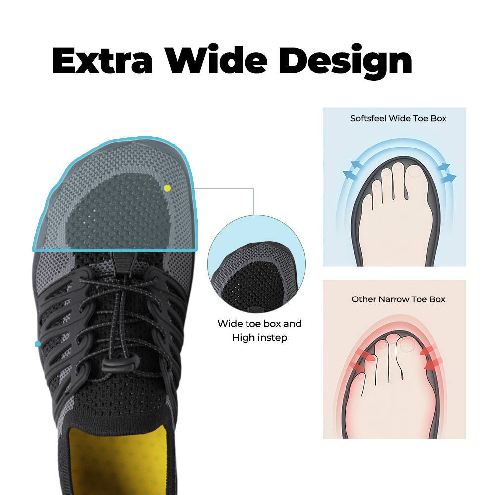 CanyonTrek: Non-Slip All-Environment Barefoot Shoes - Black