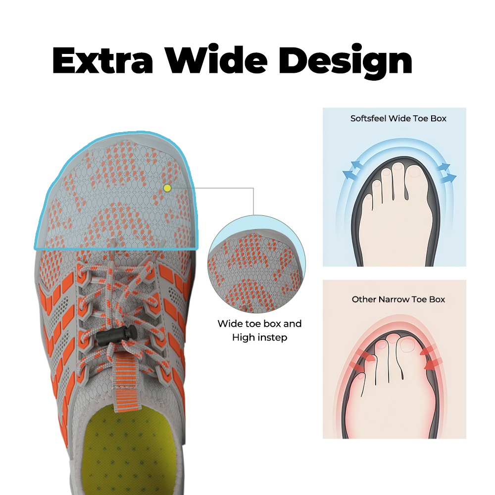 Feel Pro - healthy & comfortable barefoot shoes - Gray Orange