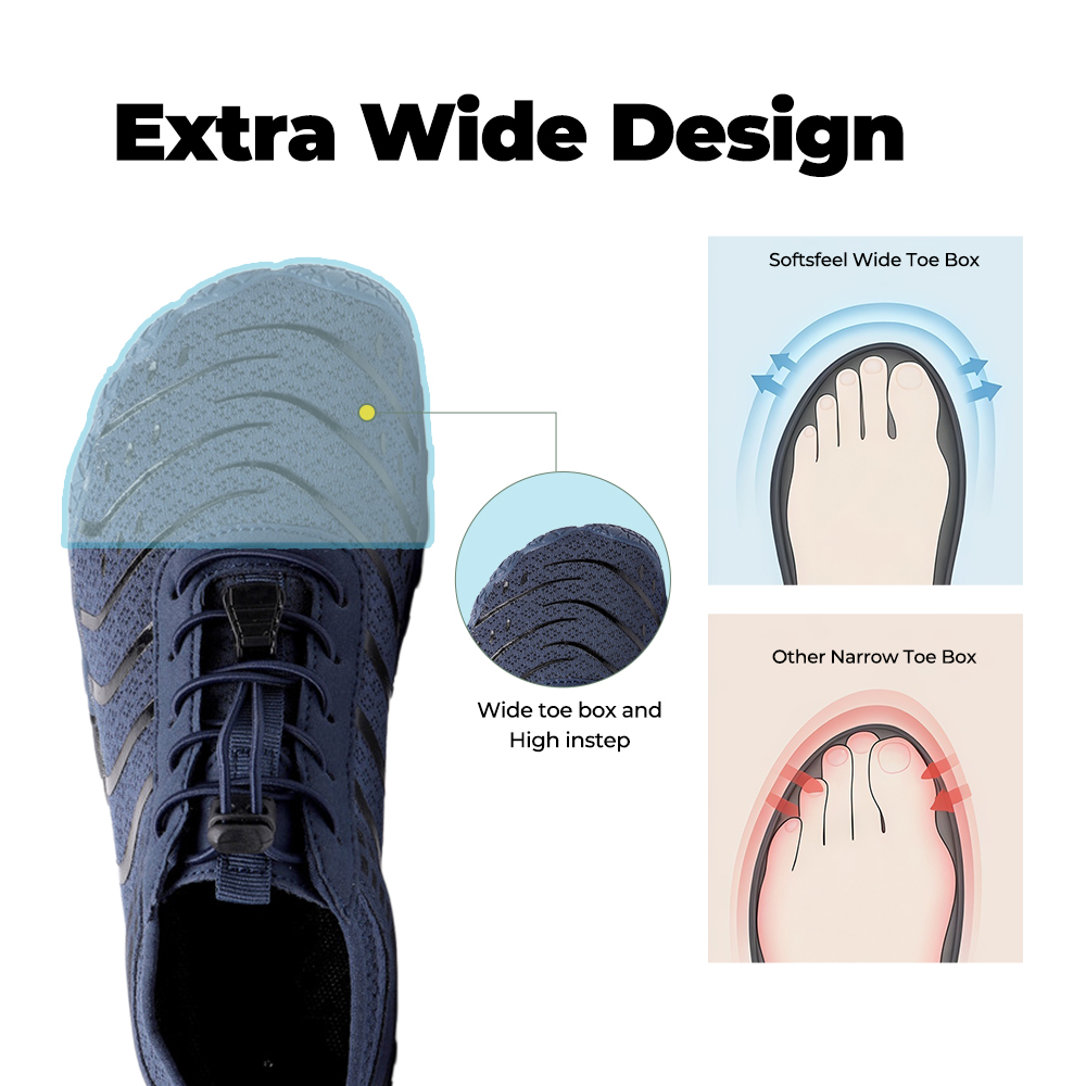 EcoComfort - Ultimate Wellness Barefoot Shoes - Dark Blue