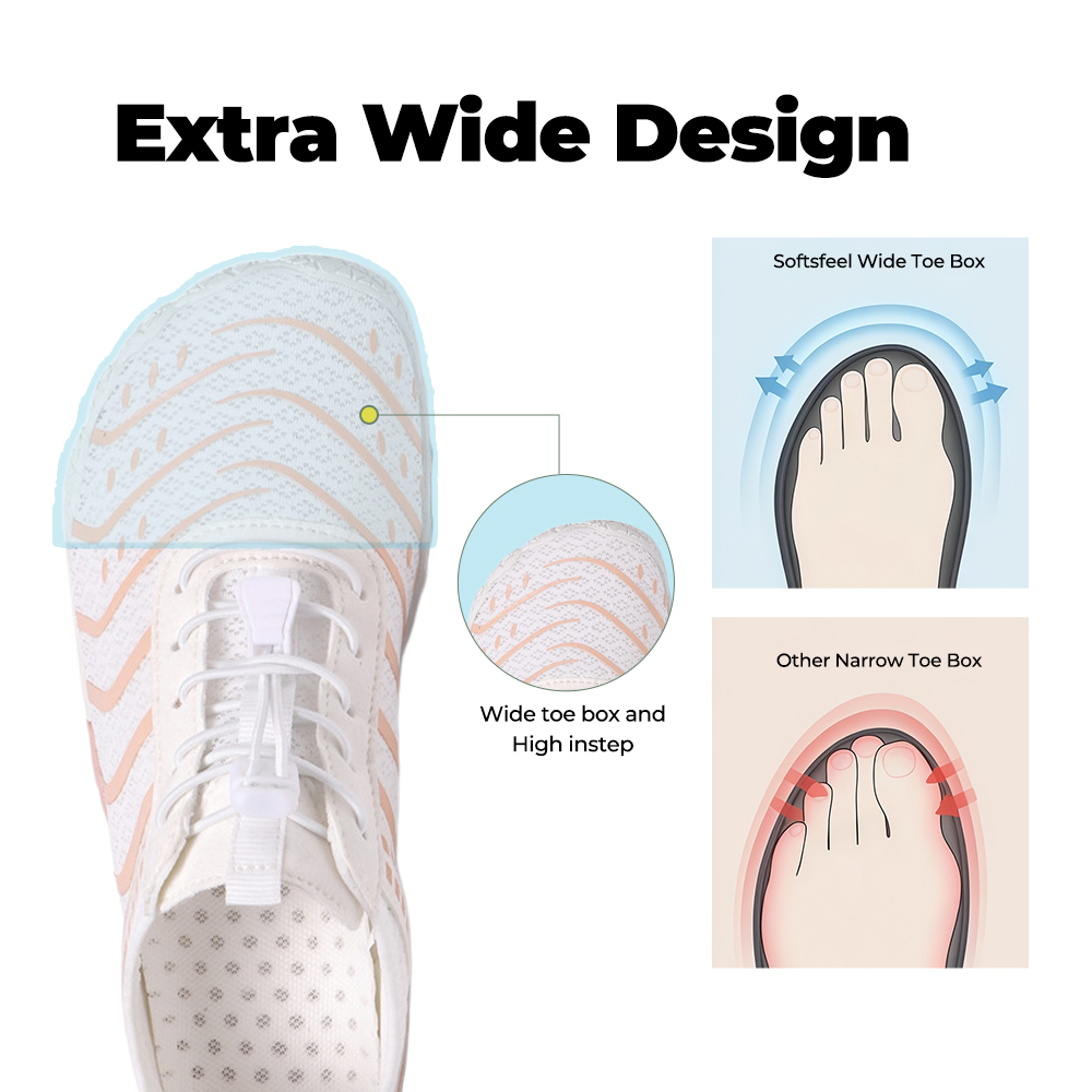 EcoComfort - Ultimate Wellness Barefoot Shoes - White Pink