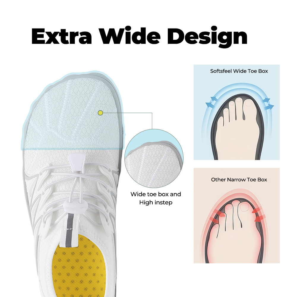 WildStride Pro: All-Terrain Grip Barefoot Shoes (Unisex) - White