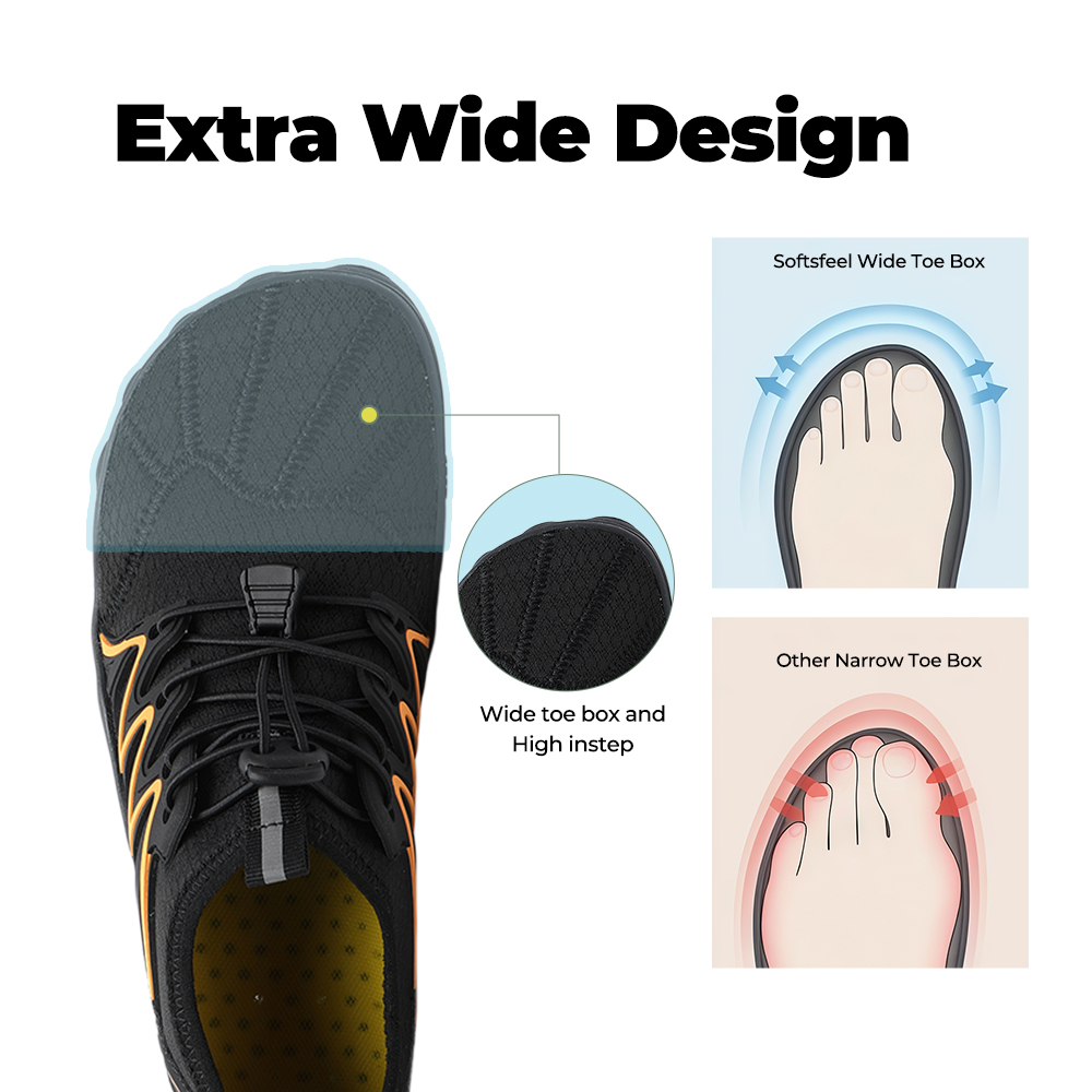 WildStride Pro: All-Terrain Grip Barefoot Shoes (Unisex) - Black Orange