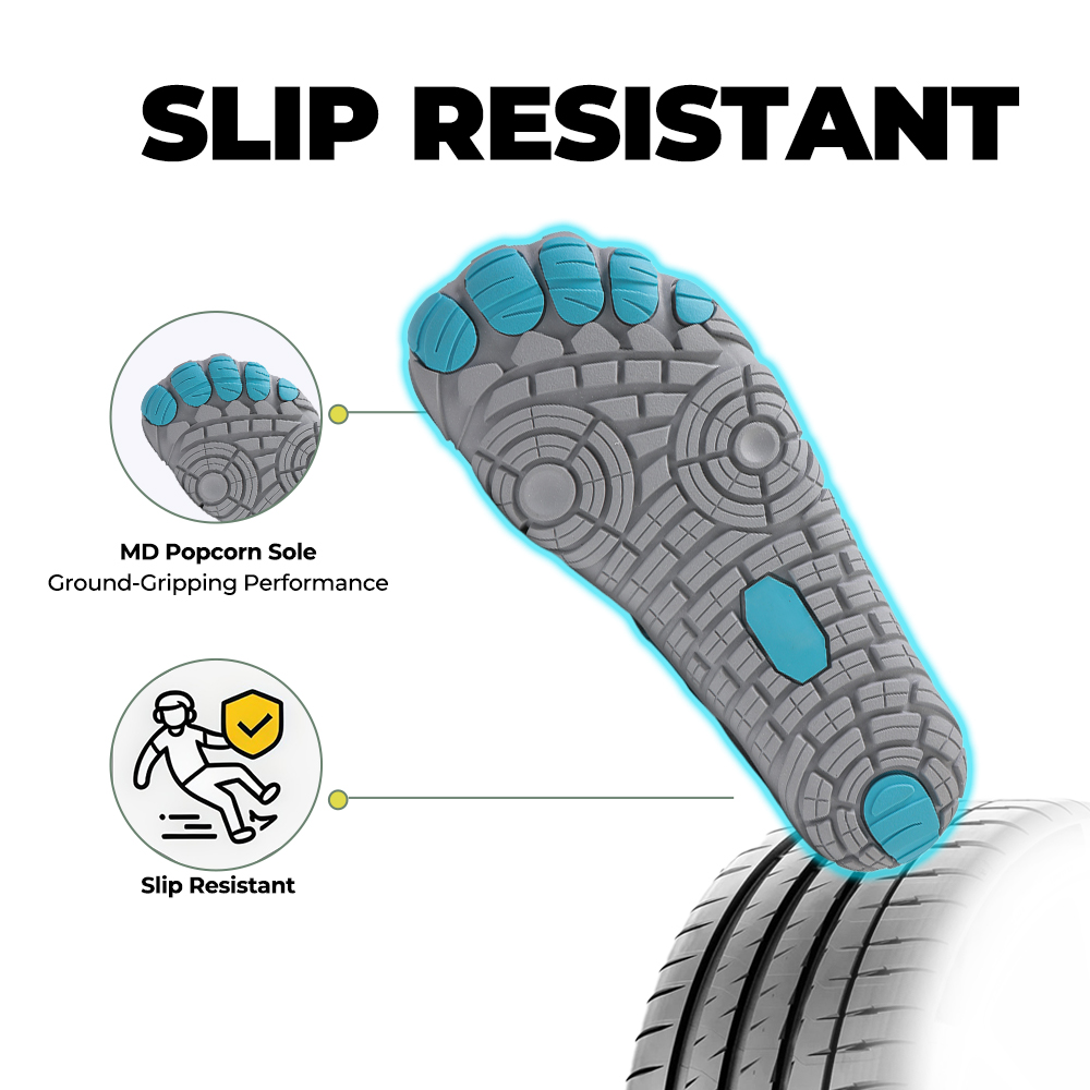 StreamGrip - Non-Slip Barefoot Water Shoes (Unisex) - Gray Blue