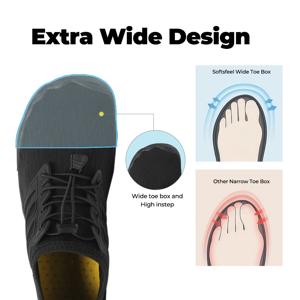 FlowStride - Quick-Dry Breathable Wading Shoes (Unisex) - Black