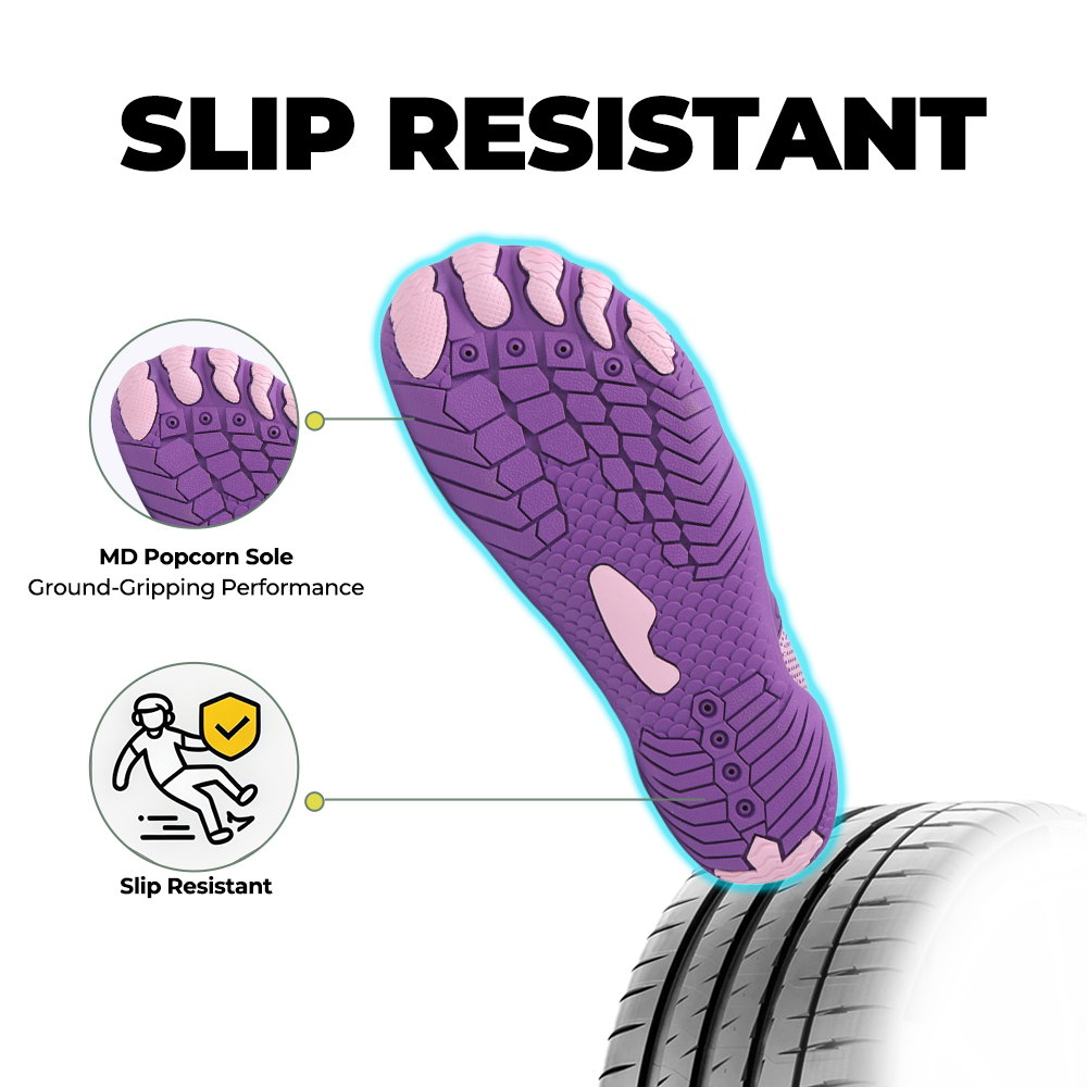 CanyonTrek: Non-Slip All-Environment Barefoot Shoes - Purple