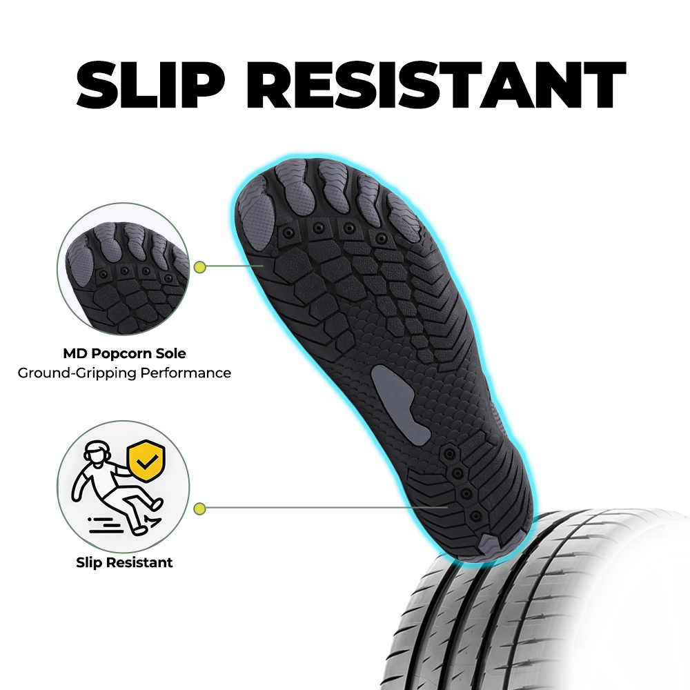 CanyonTrek: Non-Slip All-Environment Barefoot Shoes - Black