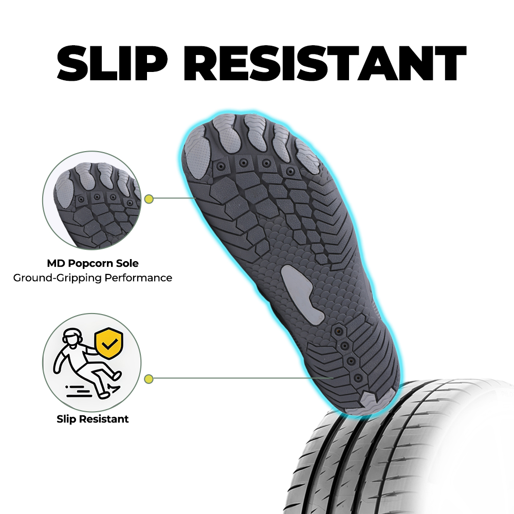 CanyonTrek: Non-Slip All-Environment Barefoot Shoes - Gray
