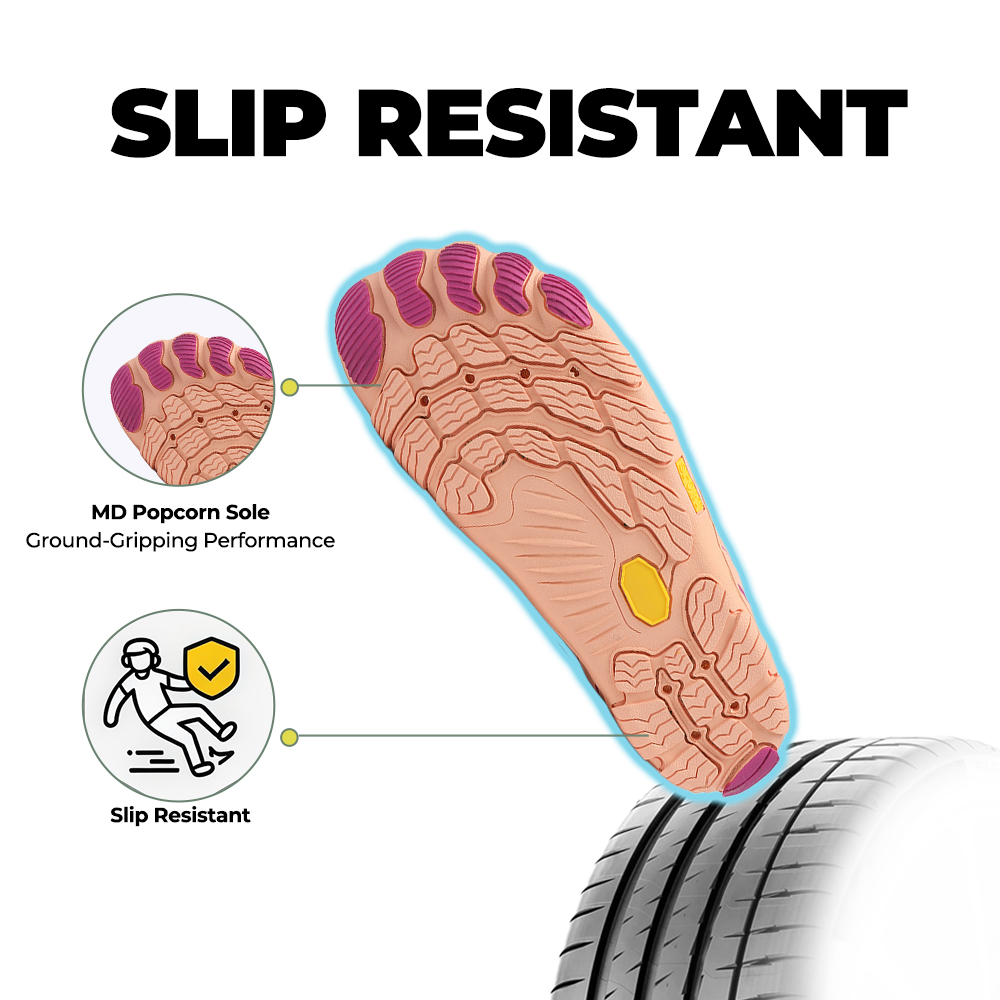 WildStride Pro: All-Terrain Grip Barefoot Shoes (Unisex) - Black Orange